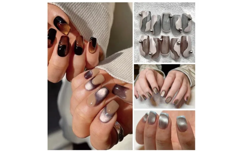 St Future EnchantedCollectionCat-Eye French Geometric Cat's Eye Nail French Geometric Cat's Eye Nail Crystal Cat Eyes French Cat-Eye Nails Matte Cat-Eye Nails  Printed Cat Eye Nails Holographic Cat Ey