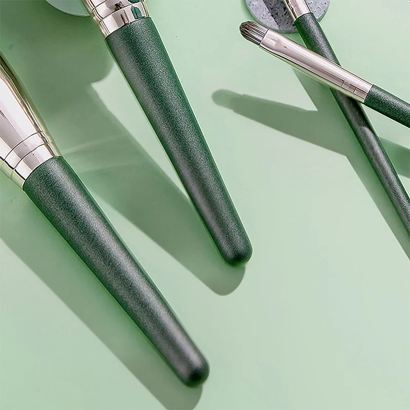 St Future Ensemble de pinceaux de maquillage vert olive 14 pièces
