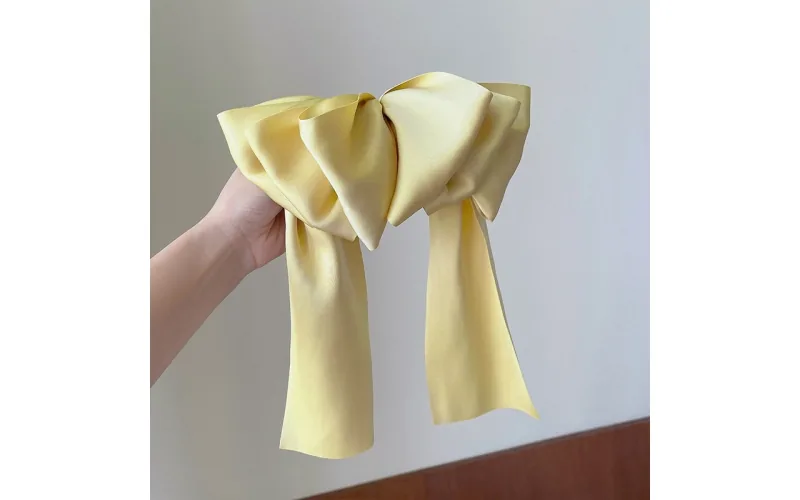 St Future French Satin Long-Ribbon Bow Hair Clip