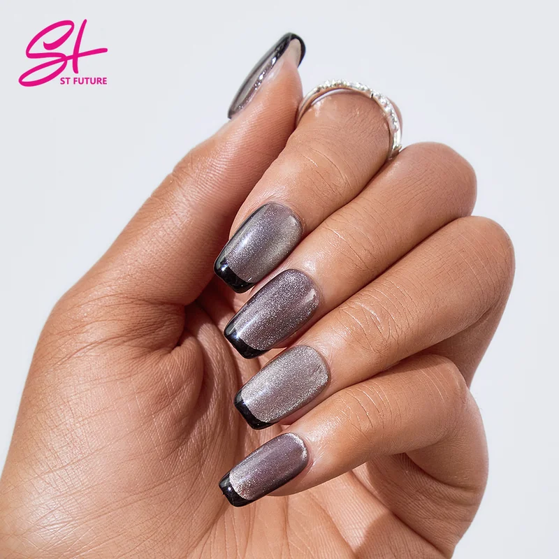 St Future Purple Chrome Dark Academia Press-On Nails