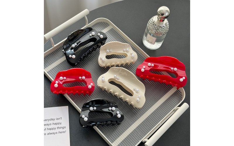 Pearl-Accent Acetate Claw Clip Collection