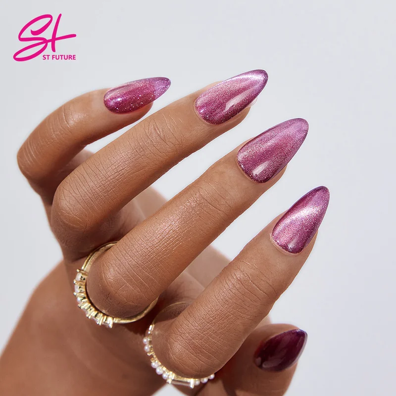 St Future Purple Chrome Dark Academia Press-On Nails