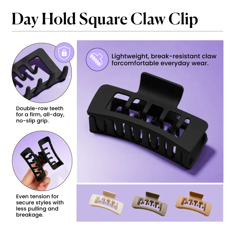 St Future All-Day Grip Zero-Snap Square Claw Clip