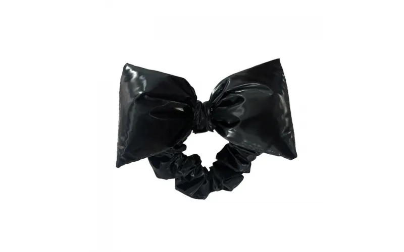 St Future Acolchado Faux-Leather Y2K Bow Scrunchie
