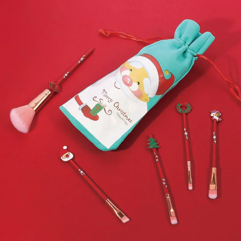 St Future Ensemble de pinceaux de maquillage sur le thème de Noël