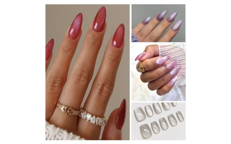 St Future EnchantedCollectionCat-Eye French Geometric Cat's Eye Nail French Geometric Cat's Eye Nail Crystal Cat Eyes French Cat-Eye Nails Matte Cat-Eye Nails  Printed Cat Eye Nails Holographic Cat Ey