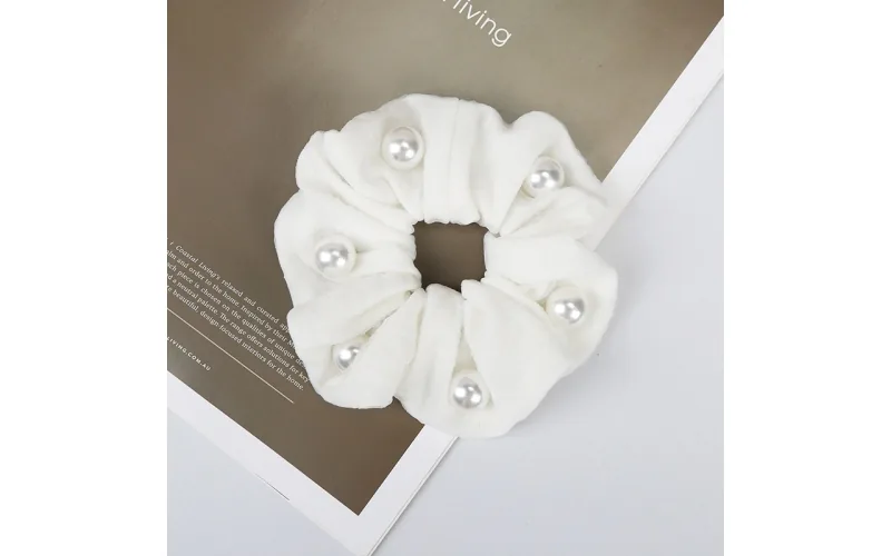 St Future Pearl-Accent Soft-Fabric Oversized Scrunchie