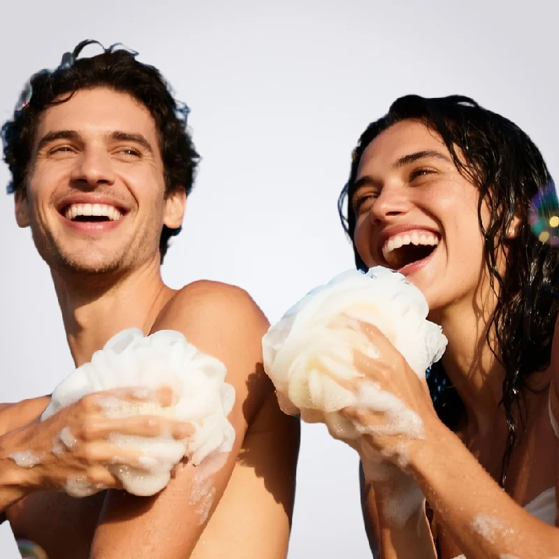 St Future 3-in-1 Dual-Sided Loofah Bath Sponge with Soap Pouch