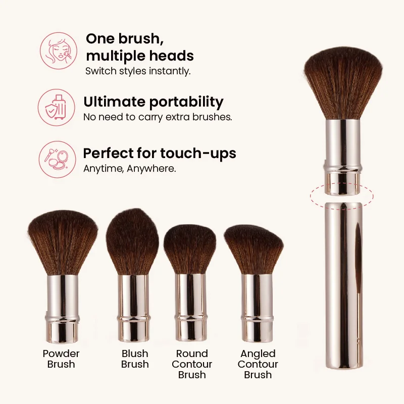 St Future 4-in-1 Magnetic Quick-Switch Makeup Brush Set