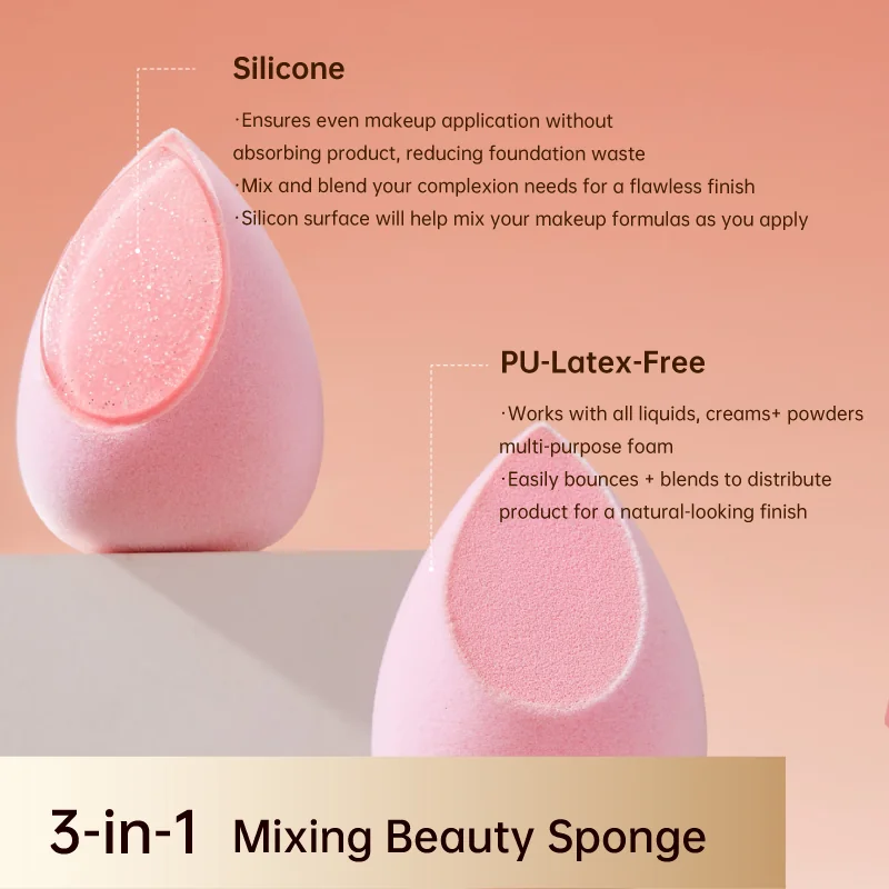St Future Collection d'éponges de beauté mélangeuses multi-textures 3 en 1