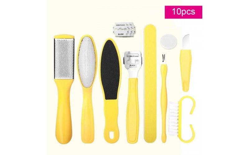 Ensemble de 10 pièces pour enlever les callosités et limes à pieds