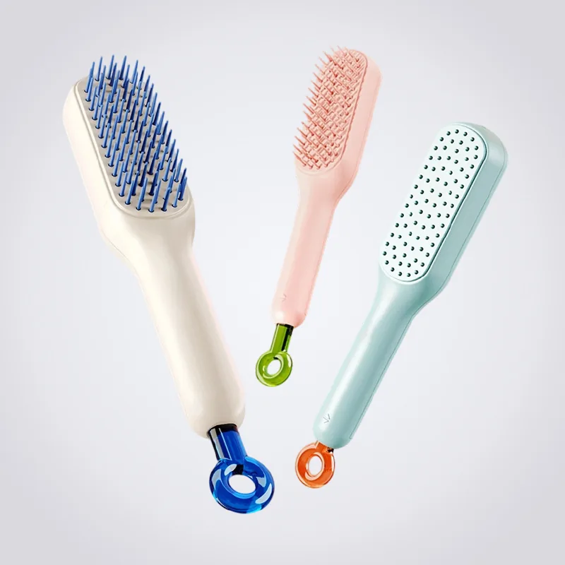 Self-Cleaning ABS & TPE Retractable Hair Brush