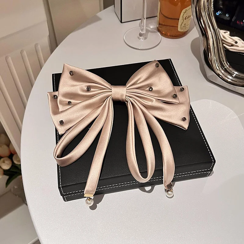 St Future Rhinestone-Accent Satin Bow Hair Clip