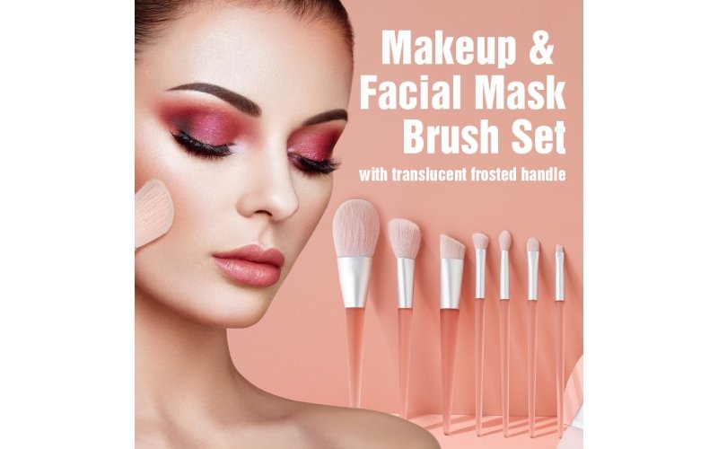 Ensemble de pinceaux de maquillage et de masque à manche givré