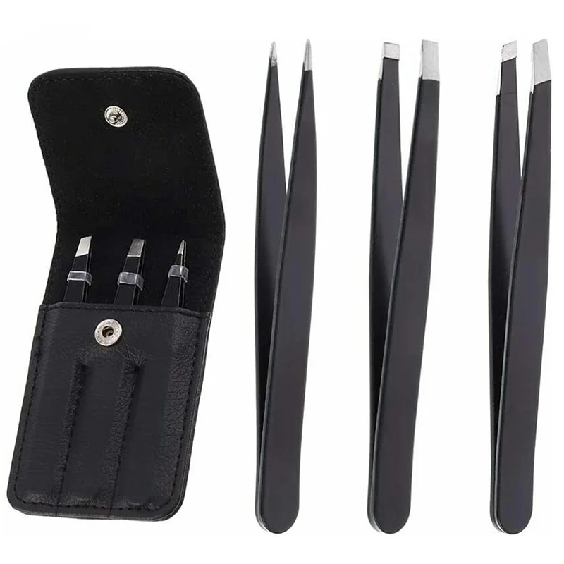 St Future Professional Stainless Steel Eyelash Tweezers Private Label Eyebrow Grooming Tweezer Set 4 Pieces  Tweezer Set 3 Pieces