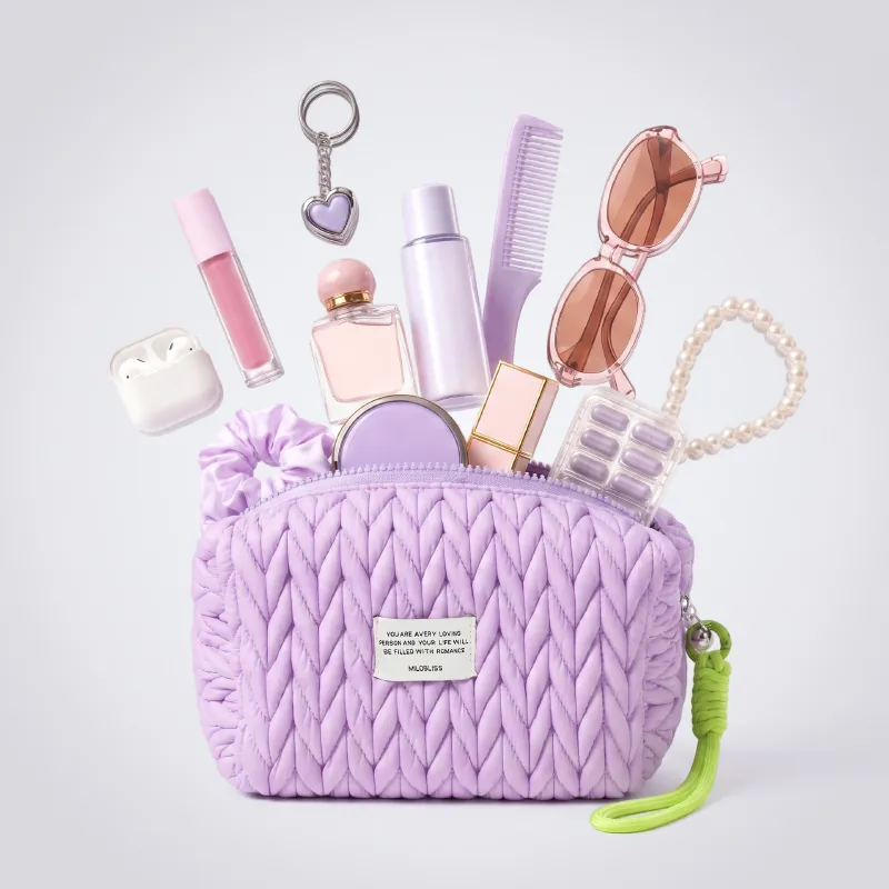 Quilted Puffy Large-Capacity Cosmetic Bag