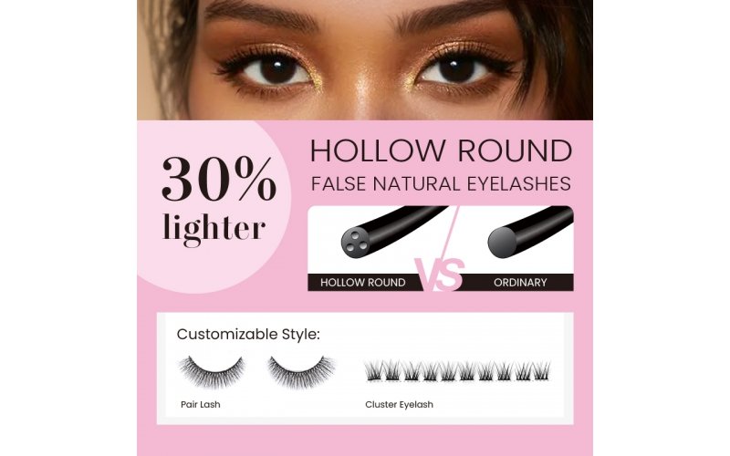 Lightweight Hollow-Round Strip Lashes