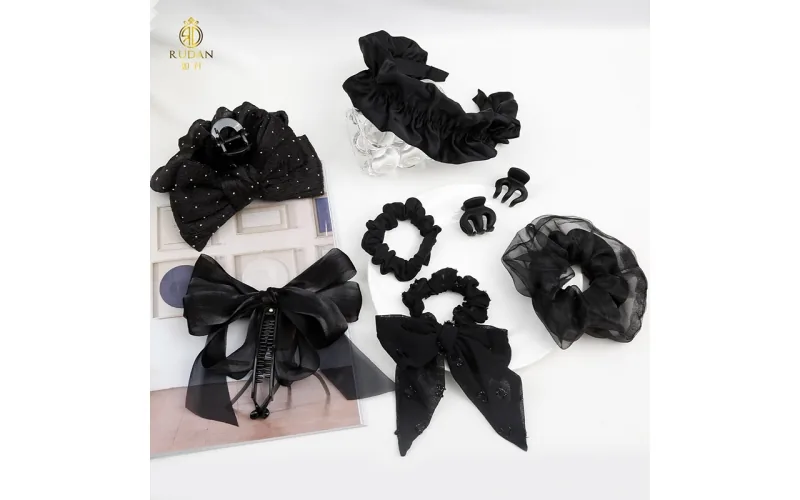St Future French Vintage Black Lace Hair Accessory Collection