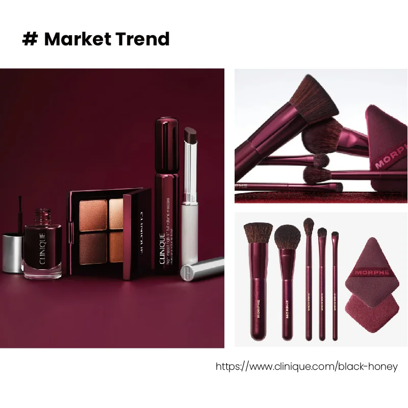 St Future Collection de pinceaux de maquillage Berry Noir Modern-Line