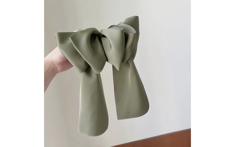 St Future French Satin Long-Ribbon Bow Hair Clip
