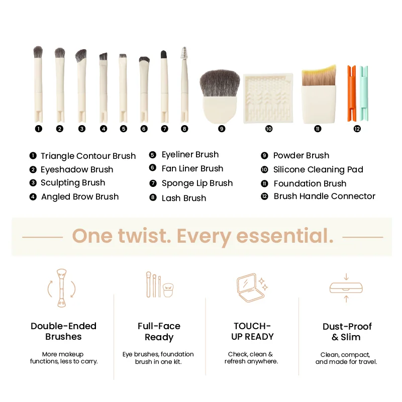 St Future Portable Makeup Brush Set