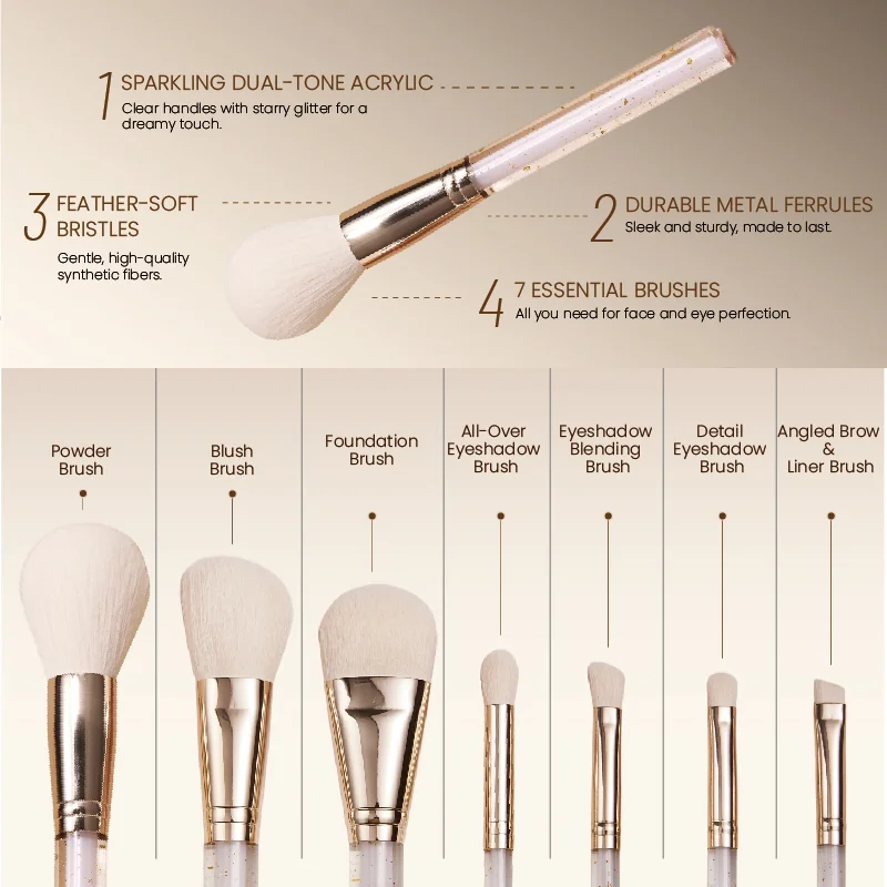 St Future Starluxe Aurora 7-Piece Glitter Makeup Brush Set