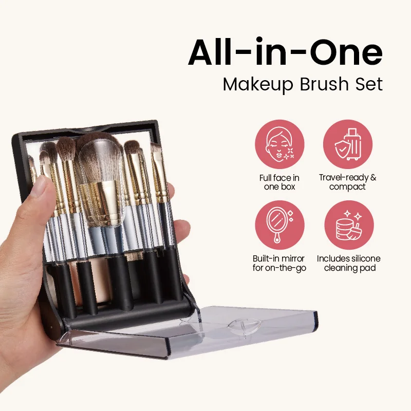 St Future All-in-One 9-in-1 Travel Makeup Brush Set with Mirror