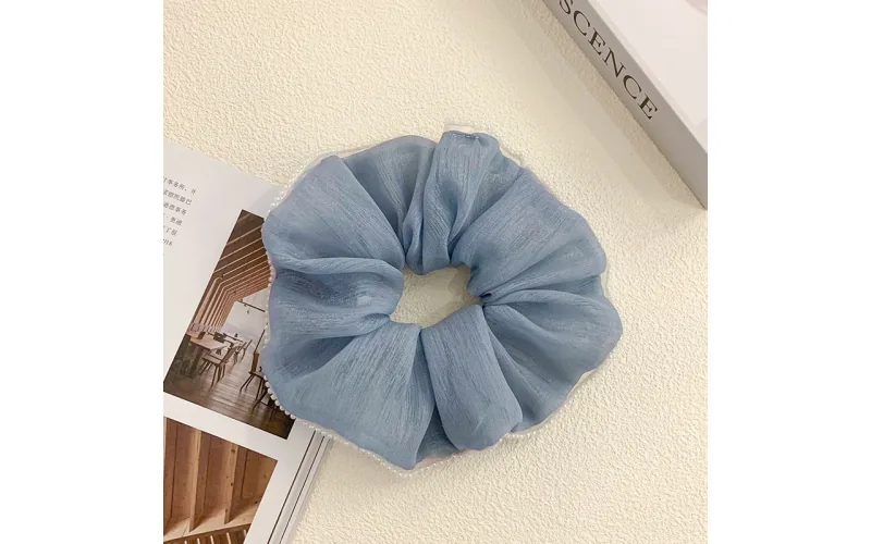 St Future Pleated Mesh Two-Tone Scrunchie Collection