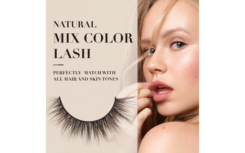 Natural Mixed-Color Strip Lashes