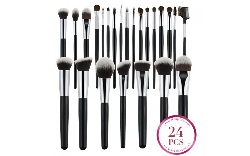 Colección de brochas de maquillaje profesionales de 24 piezas