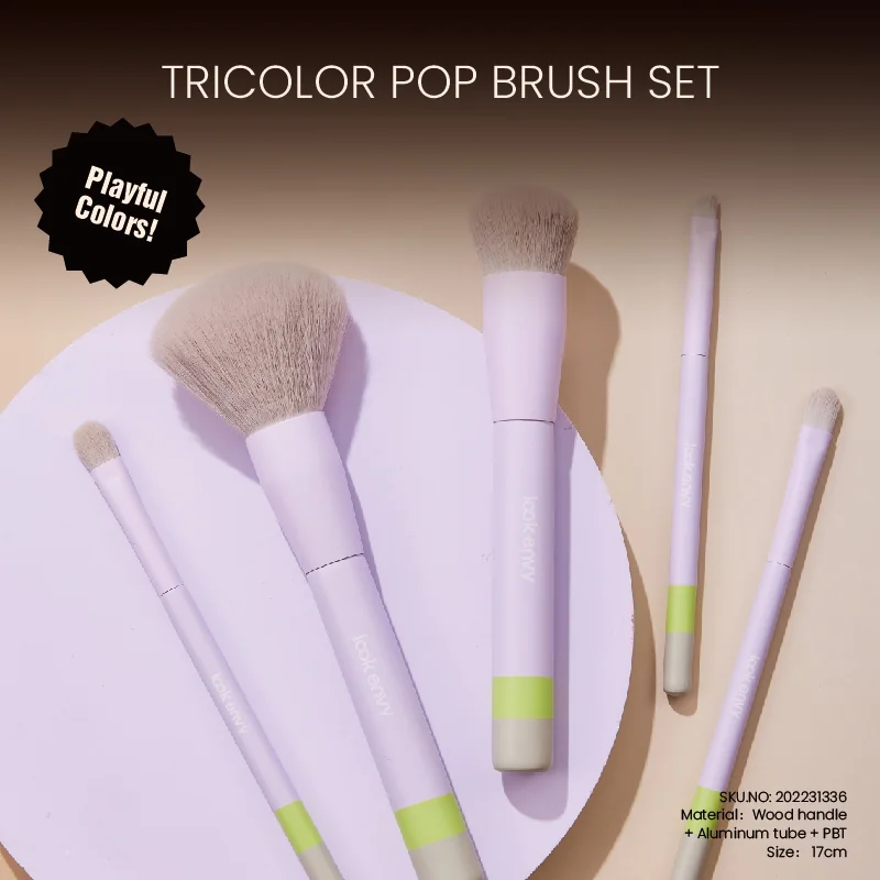 St Future Tricolor Pop 5-Piece Soft Makeup Brush Set