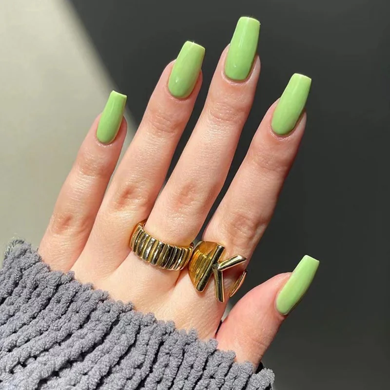 St Future Bright Color-Block Spring Press-On Nails