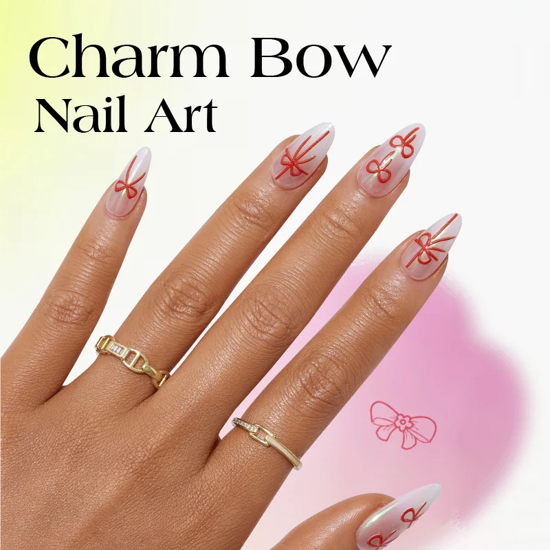St Future Romantic Charm Bow Press-On Nails