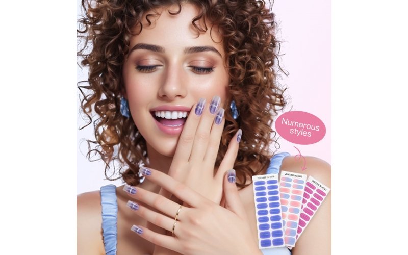Tiras de uñas de gel semicurado de ojo de gato