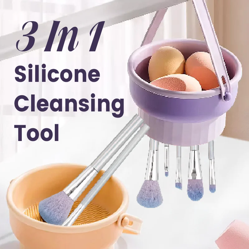 St Future Outil de nettoyage en silicone 3 en 1 Nettoyant multifonction pour outils de beauté