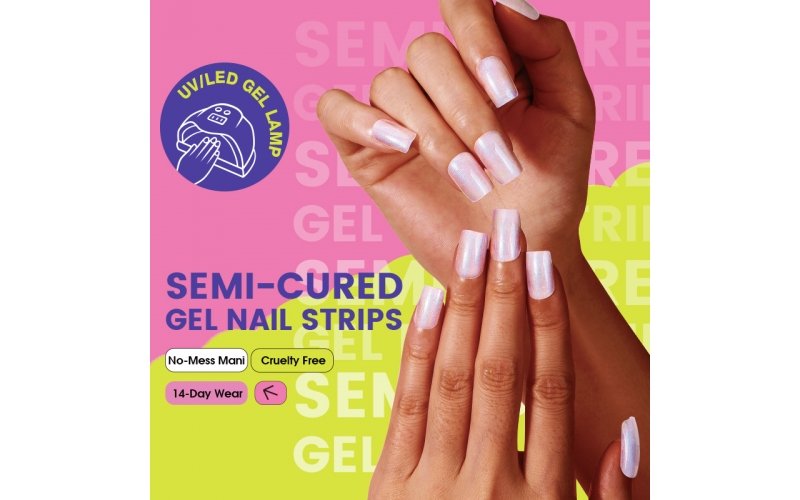 Tiras de uñas de gel semicurado de ojo de gato