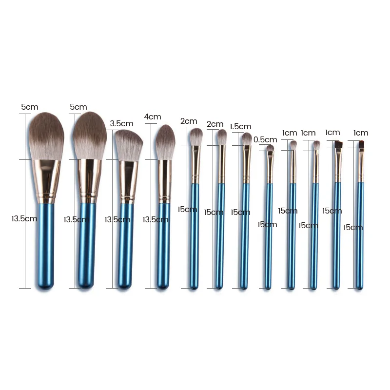 St Future Collection de pinceaux de maquillage bleu irisé