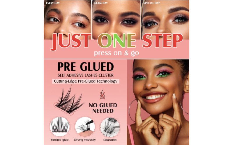 Pre-Glued Self-Adhesive Cluster Lashes