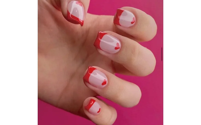 St Future Red & White Valentine Nail Art Press-On Nails