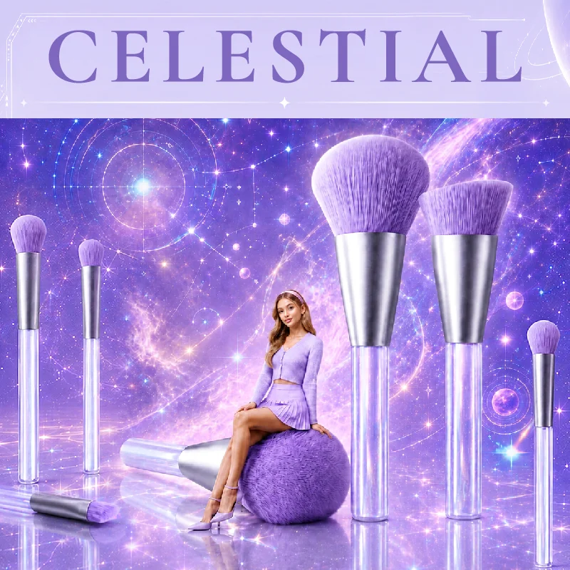 St Future Collection de pinceaux de maquillage célestes gravés au laser