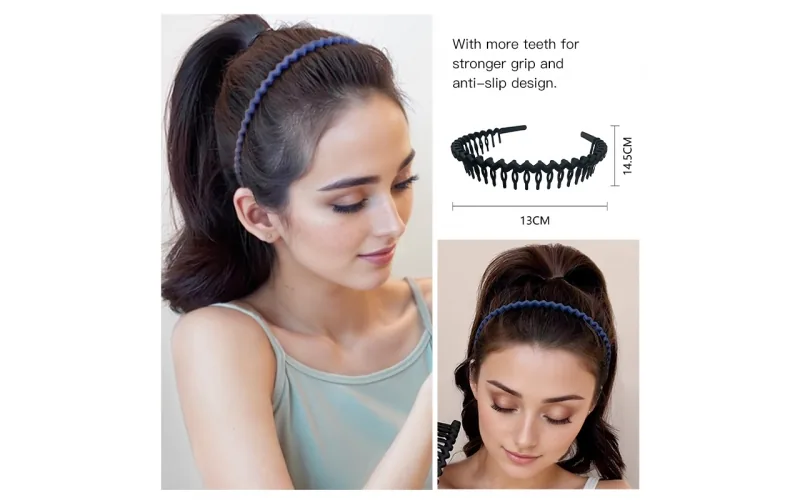 St Future Multi-style Headband Collection Elegant French Flair Headband  Glasses-friendly headbands Pearl Glide Travel Headband Grip & Glow Tooth Comb Band Grip & Glow Tooth Comb Band Seamless Ribbon