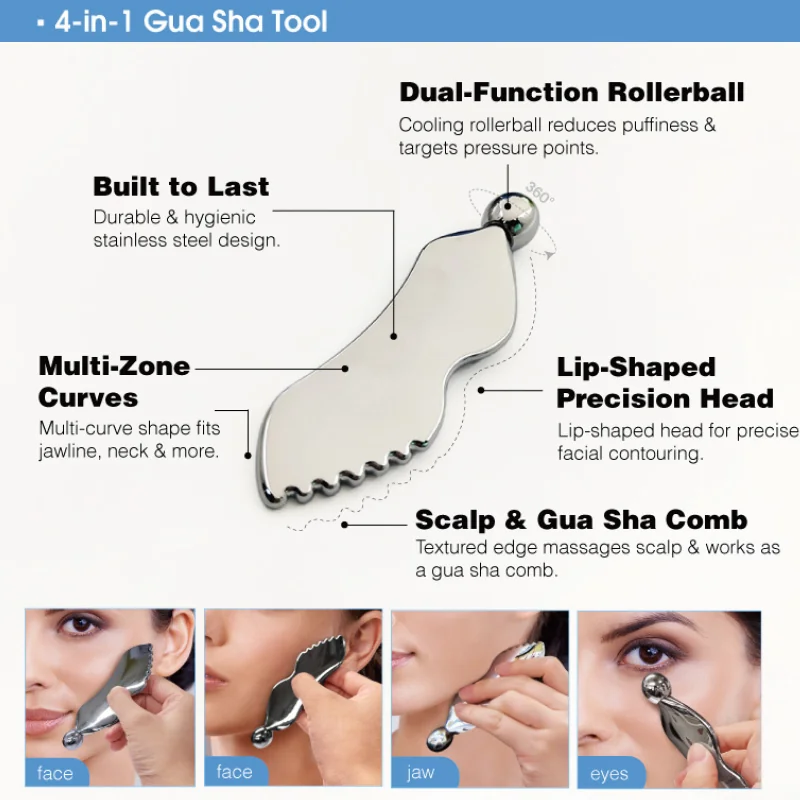 St Future 2 in 1 Gua Sha Metal Massage Tool