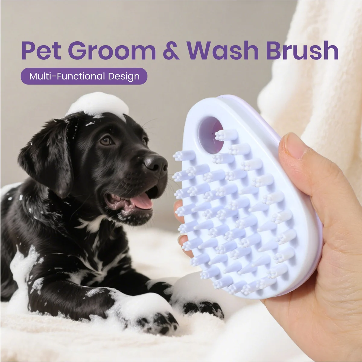 St Future Multi-Functional Pet Wash Brush with Shampoo Dispenser
