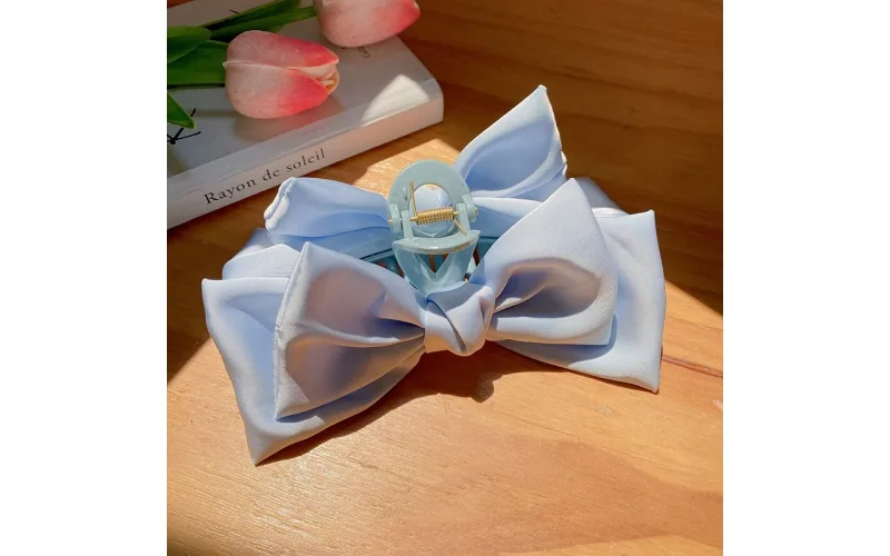 St Future Layered Satin Bow Claw Clip