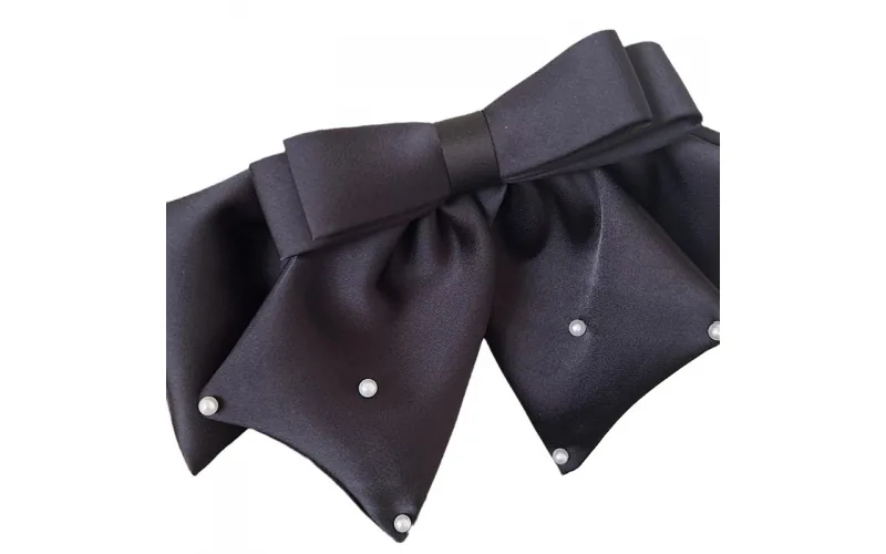 St Future Pearl-Accent Satin Bow Hair Clip