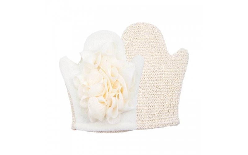 Ramie Dual-Sided Bath Glove with Sponge