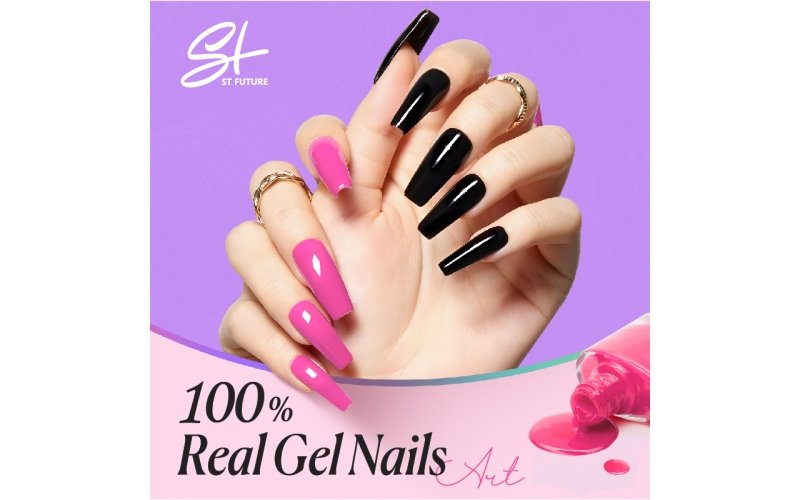 St Future 100% Real Gel Glossy Press-On Nails