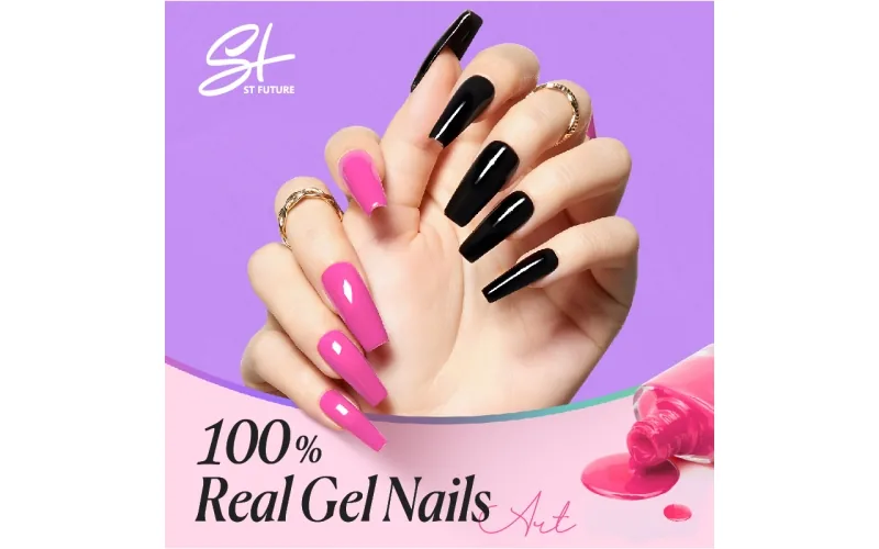 St Future 100% Real Gel Glossy Press-On Nails