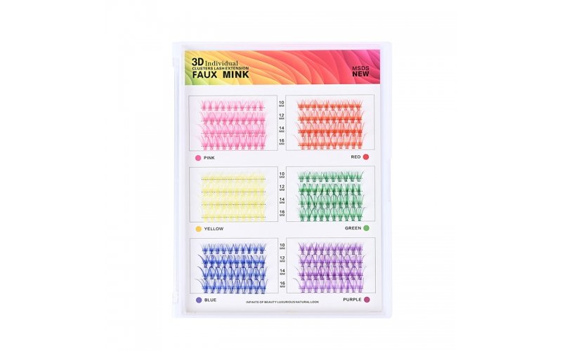 24-Row Mixed-Color Cluster Lash Set