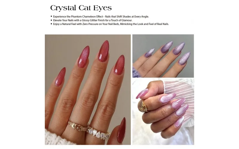 St Future Enchanted Cat-Eye Feline Glamour Press-On Nails